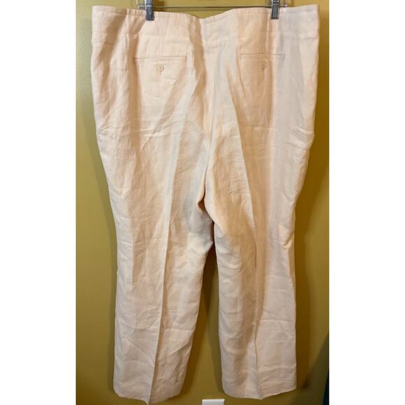 Talbots 100% Linen Cream Trousers Plus Size 24W NWT - Picture 7 of 8